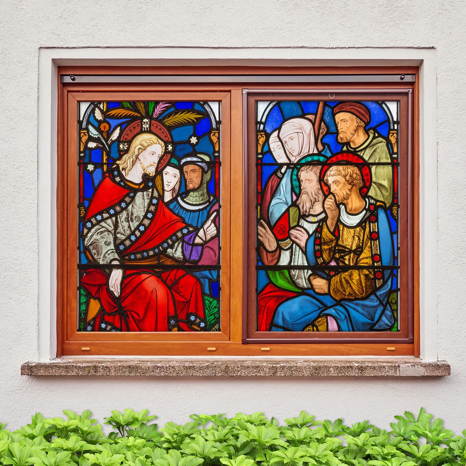 3D Courier Prayer 062 Window Film Print Sticker Cling Stained Glass UV Block