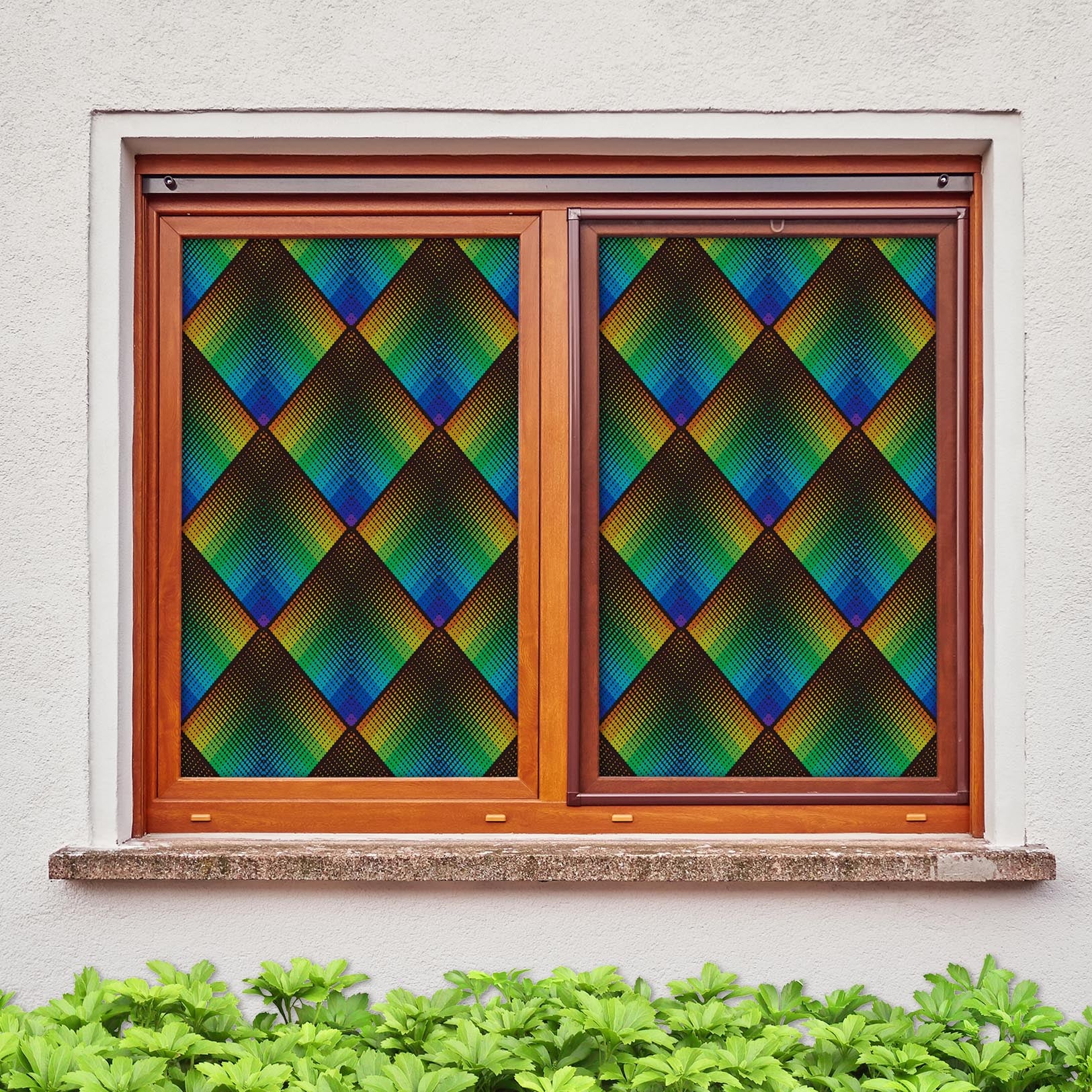 3D Gradient Pattern 371 Window Film Print Sticker Cling Stained Glass UV Block