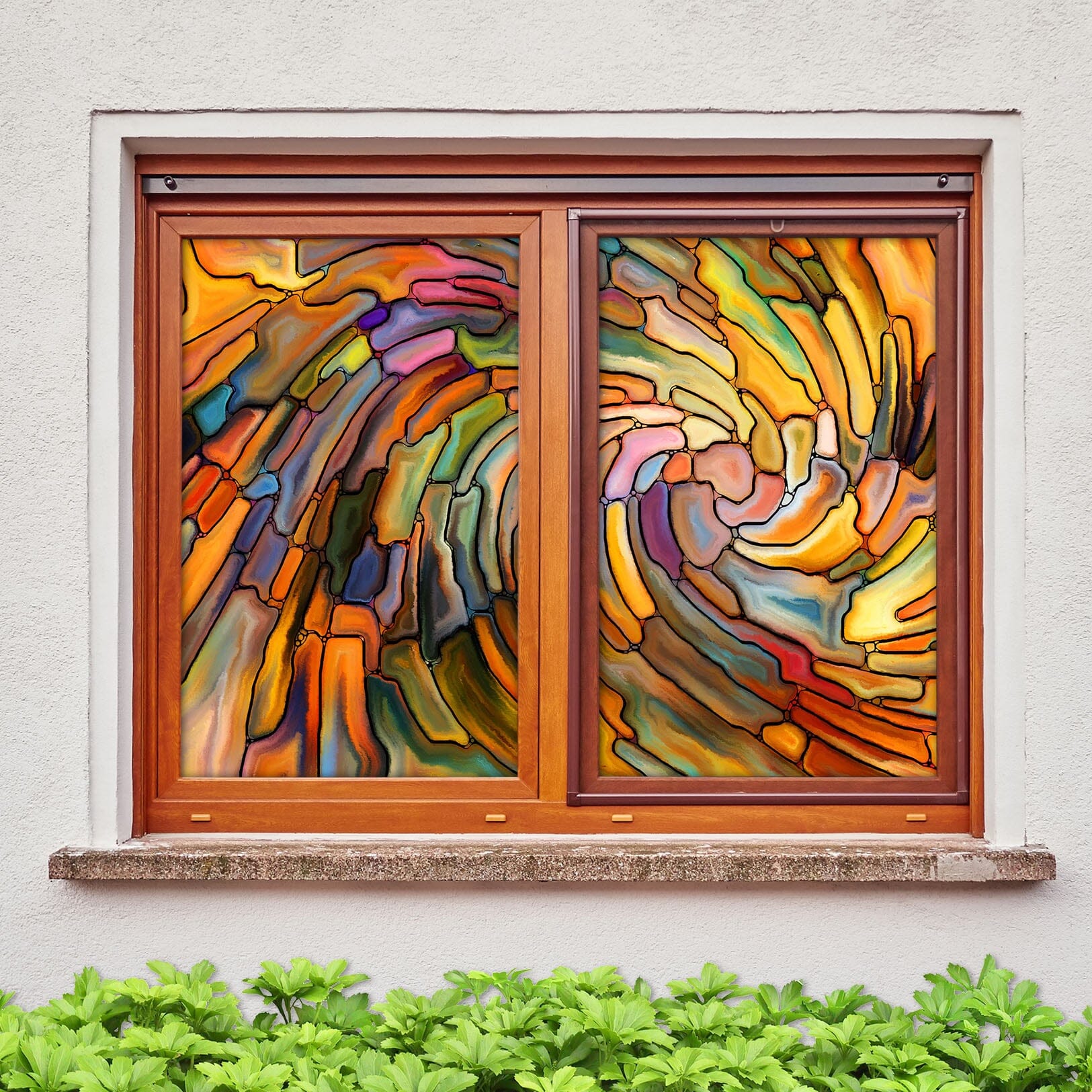 3D Graffiti Colored Vortex 142 Window Film Print Sticker Cling Stained Glass UV Block Wallpaper AJ Wallpaper 2 
