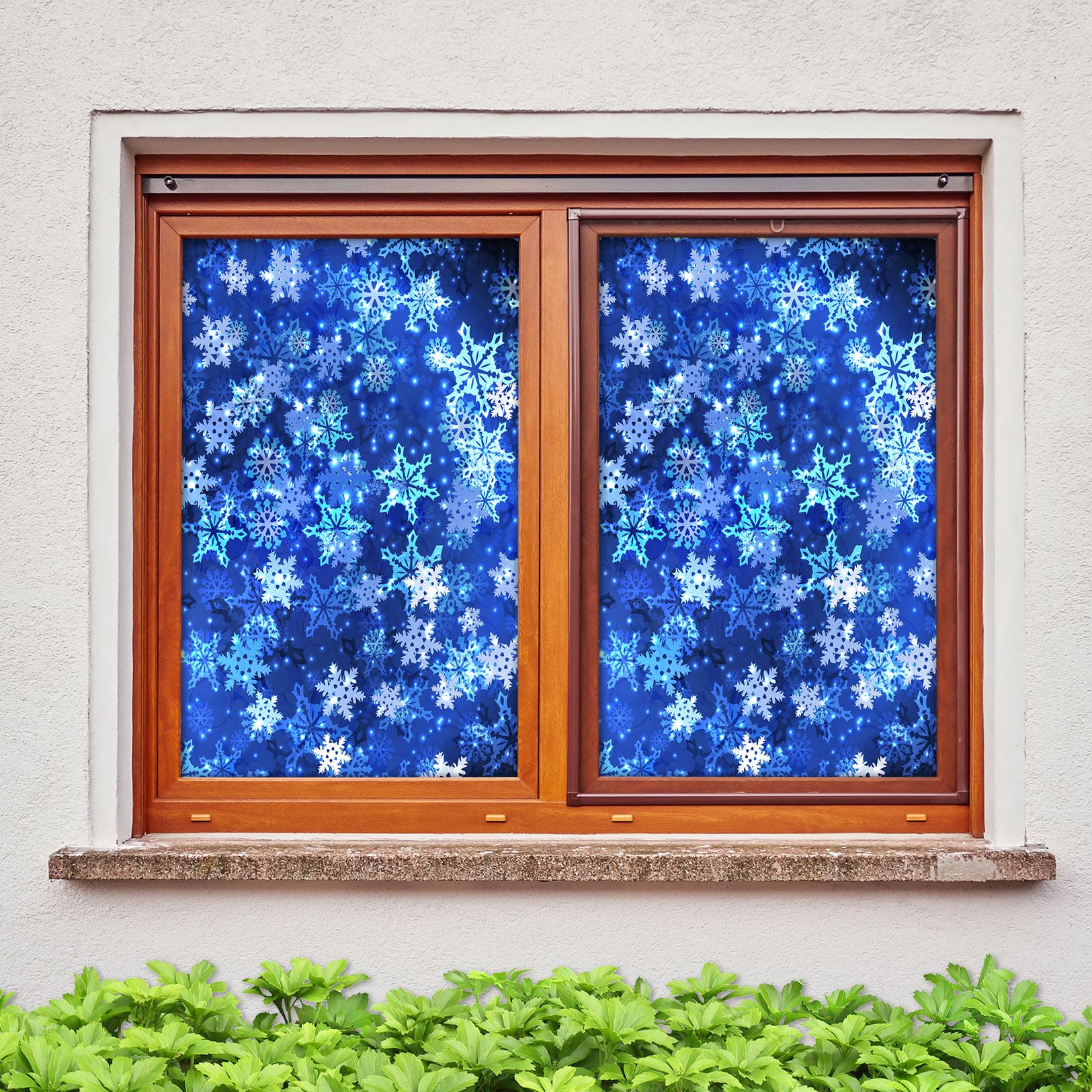 3D Snowflake 43112 Christmas Window Film Print Sticker Cling Stained Glass Xmas