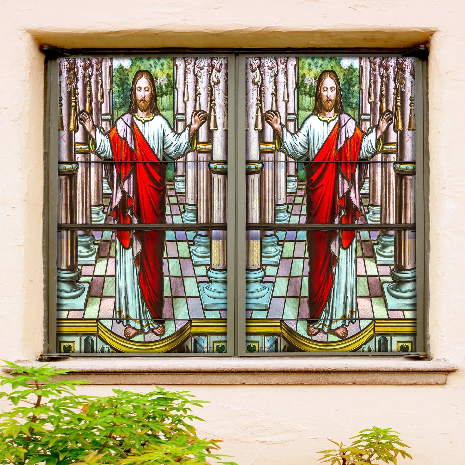 3D Religious Church 154 Window Film Print Sticker Cling Stained Glass UV Block