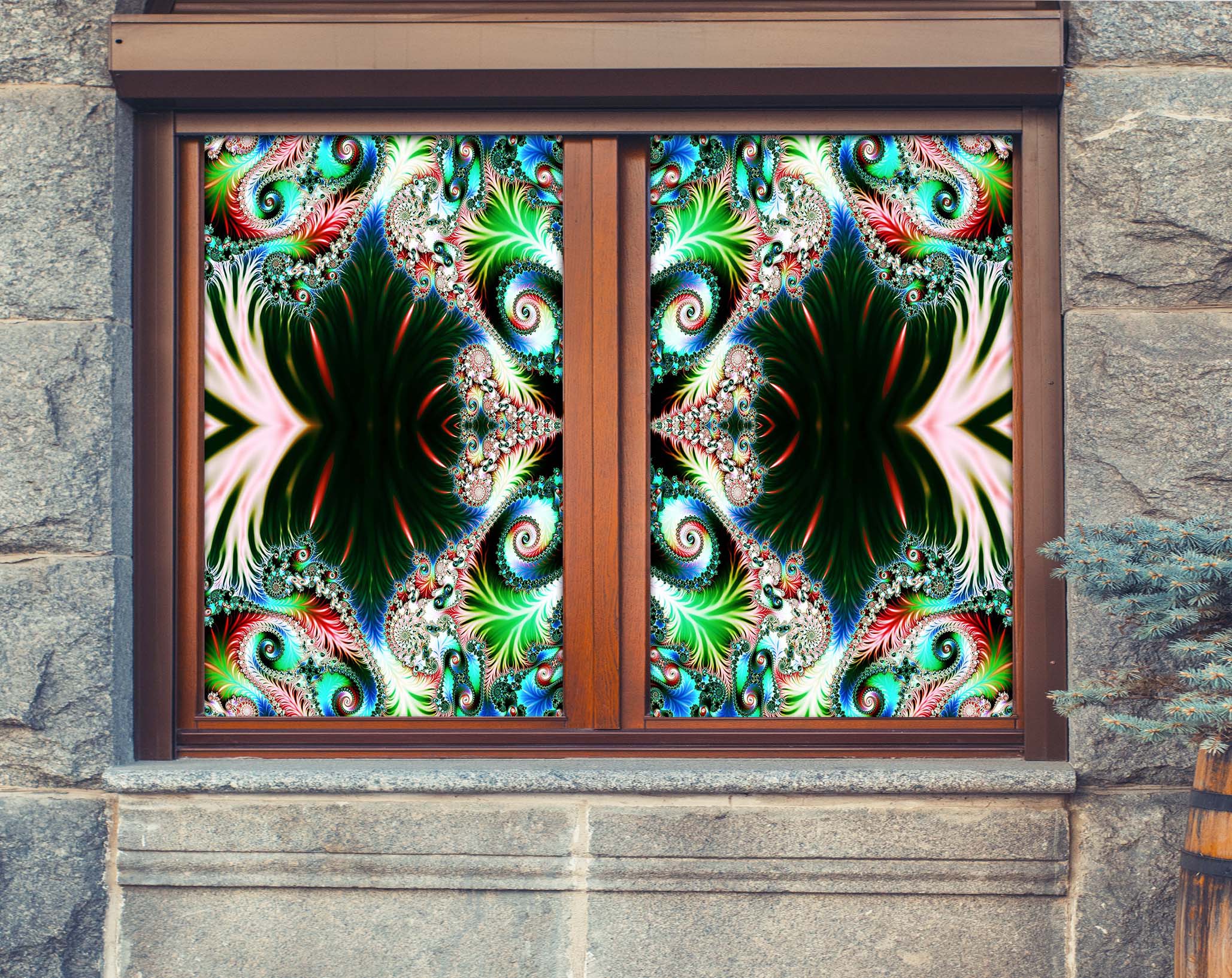 3D Gorgeous Feather 313 Window Film Print Sticker Cling Stained Glass UV Block