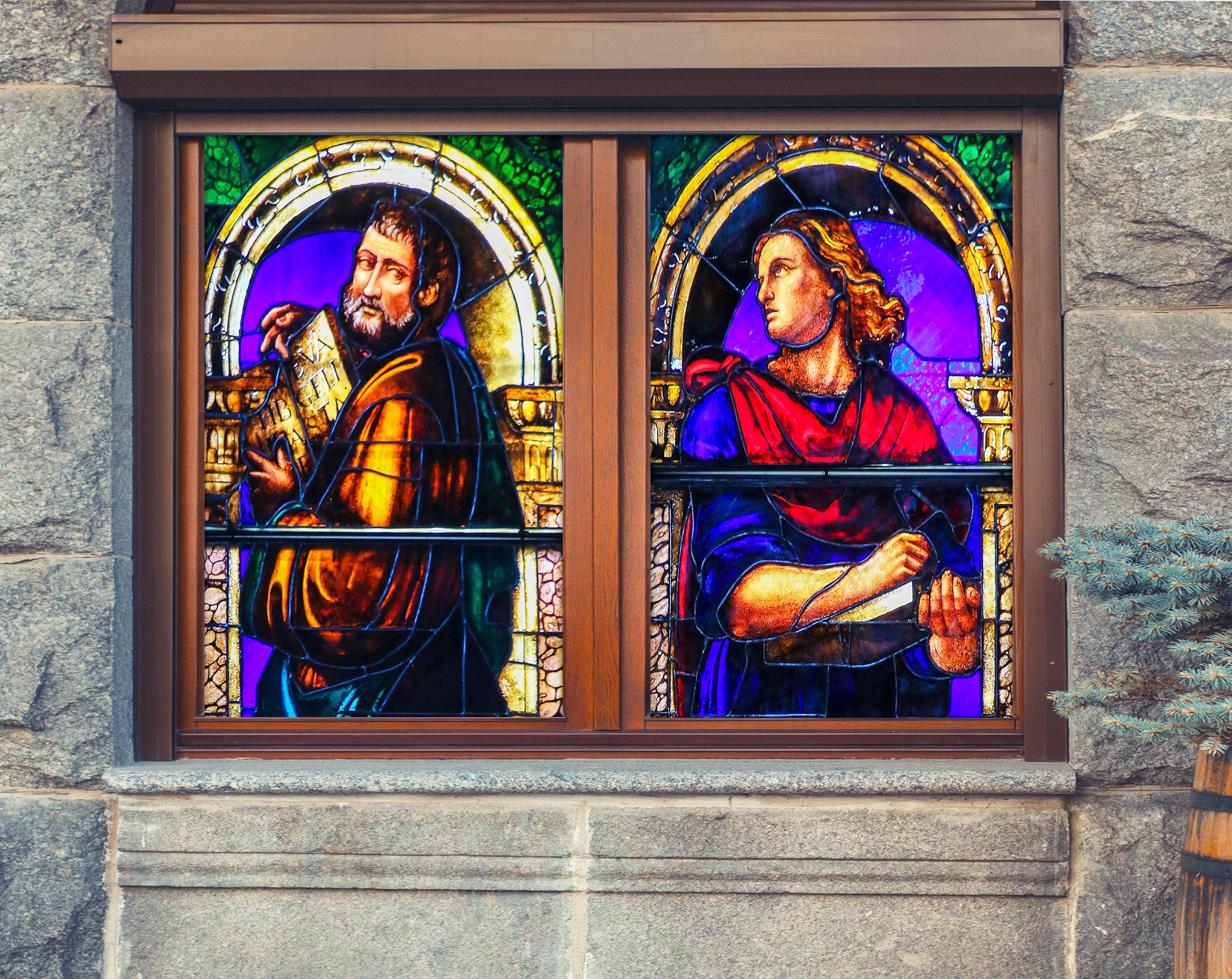 3D Religious Books 389 Window Film Print Sticker Cling Stained Glass UV Block