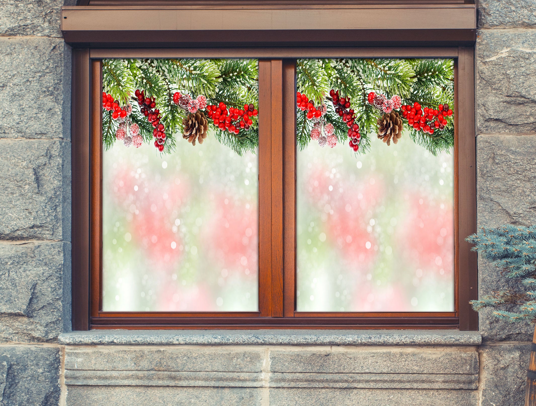 3D Snowflake Flower Pattern 43081 Christmas Window Film Print Sticker Cling Stained Glass Xmas