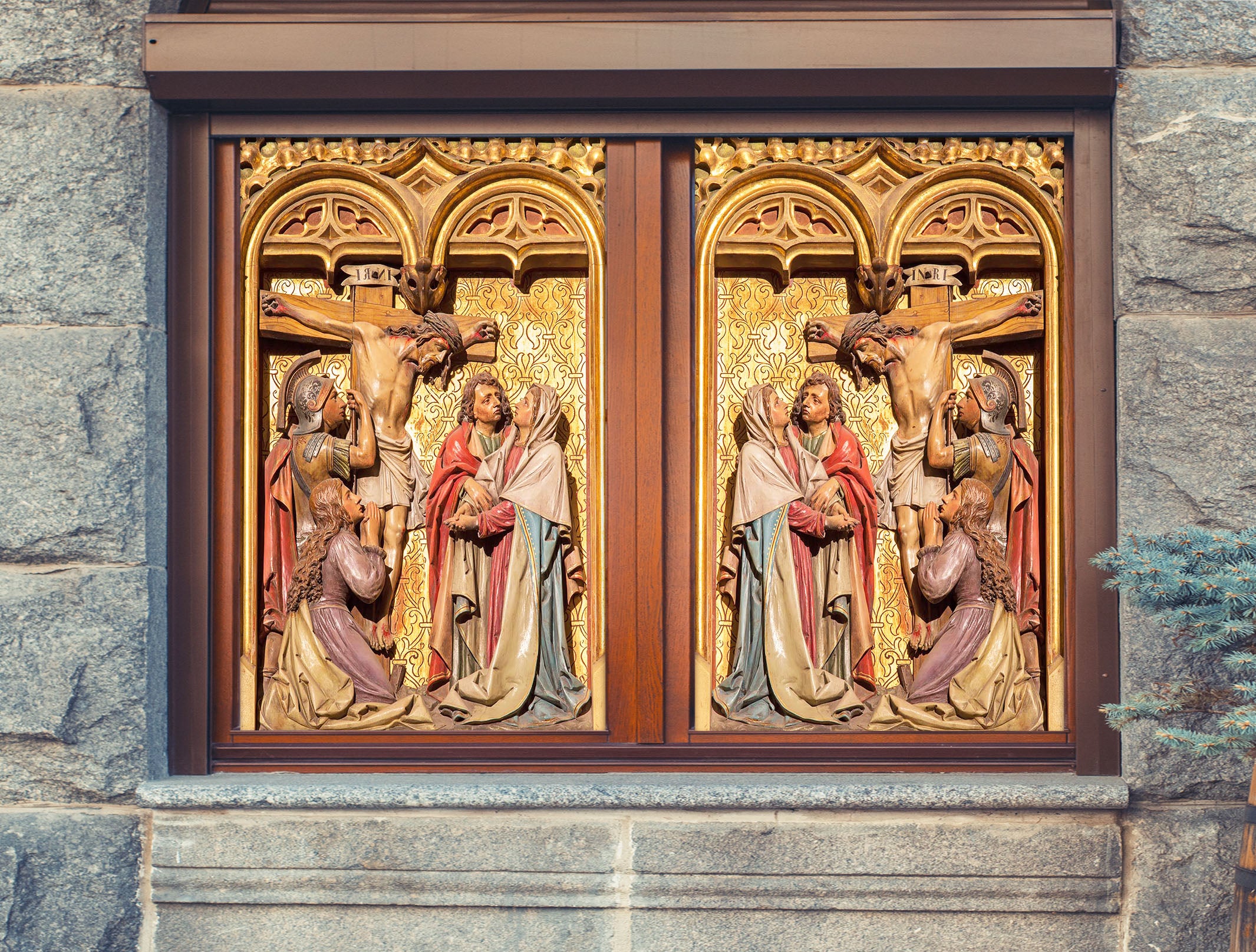 3D Cross Believers 021 Window Film Print Sticker Cling Stained Glass UV Block