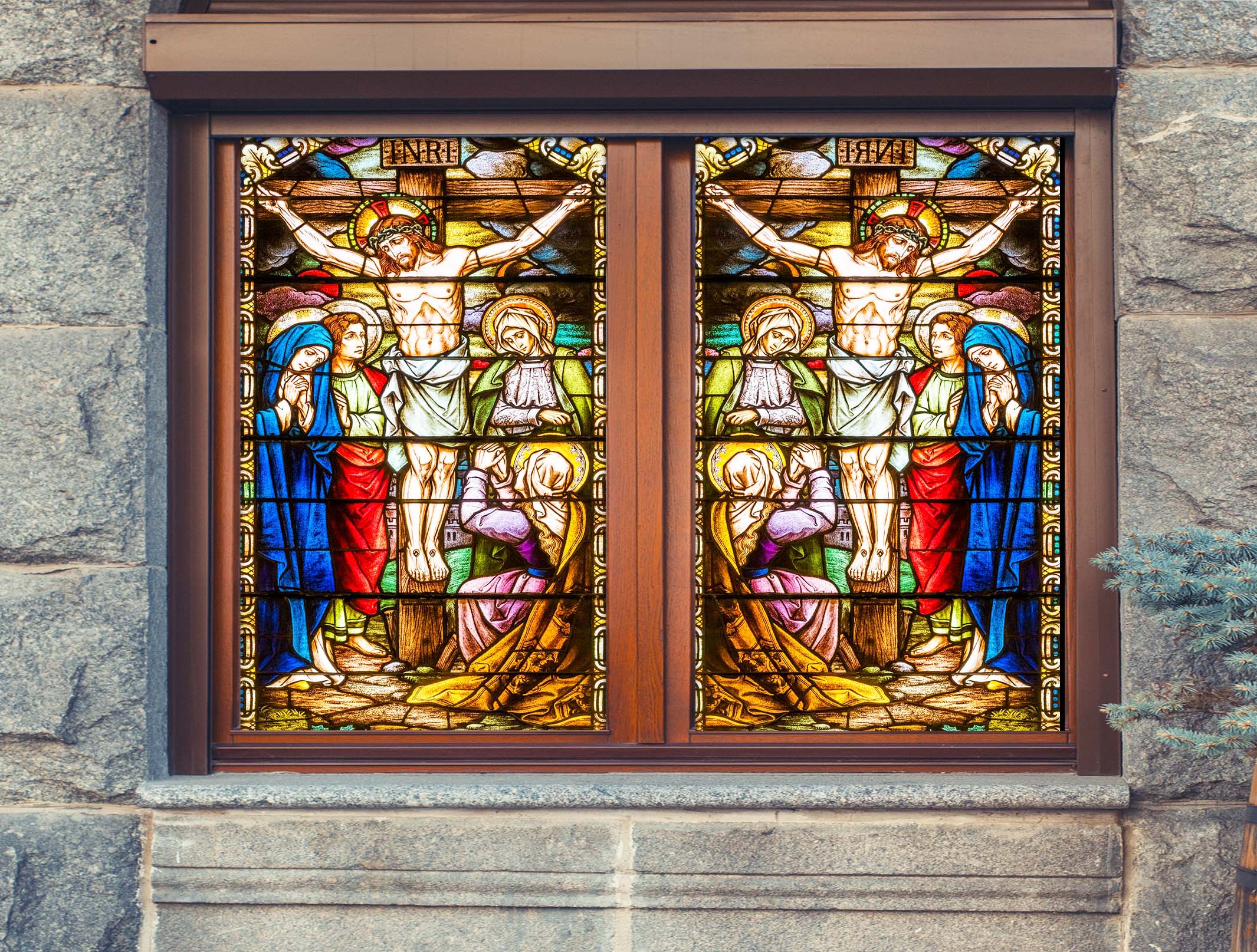 3D Christian Believers 170 Window Film Print Sticker Cling Stained Glass UV Block