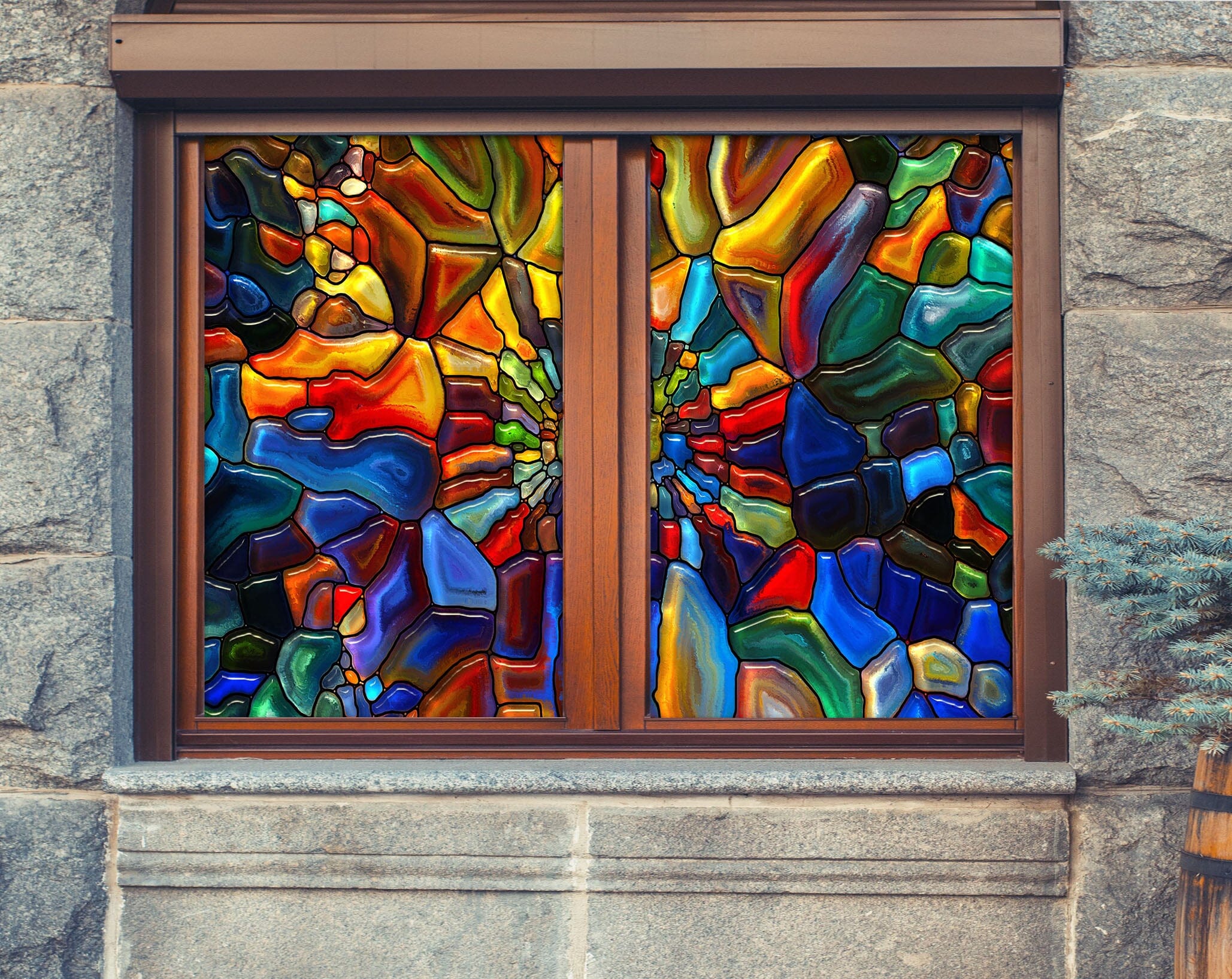 3D Colored Graffiti 308 Window Film Print Sticker Cling Stained Glass UV Block Wallpaper AJ Wallpaper 2 