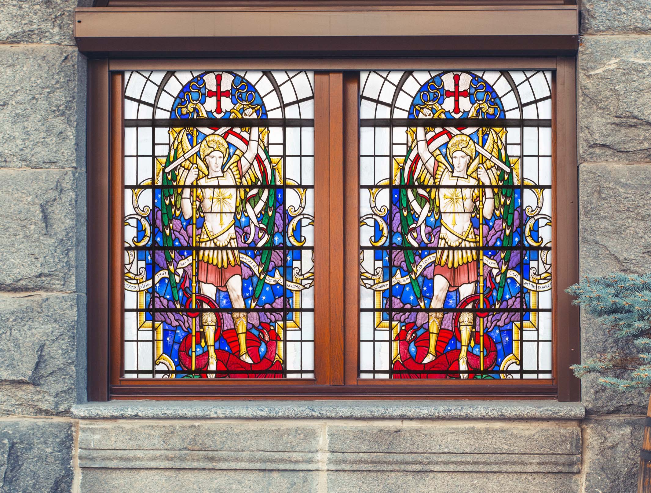 3D Courier Prince 064 Window Film Print Sticker Cling Stained Glass UV Block