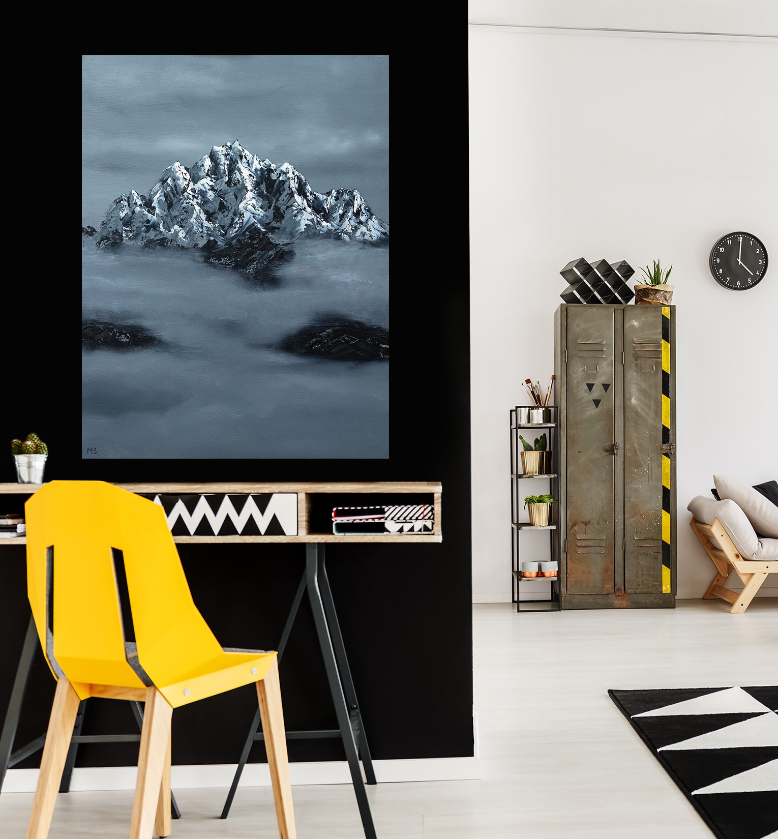 3D Black Mountain 63563 Marina Zotova Wall Sticker