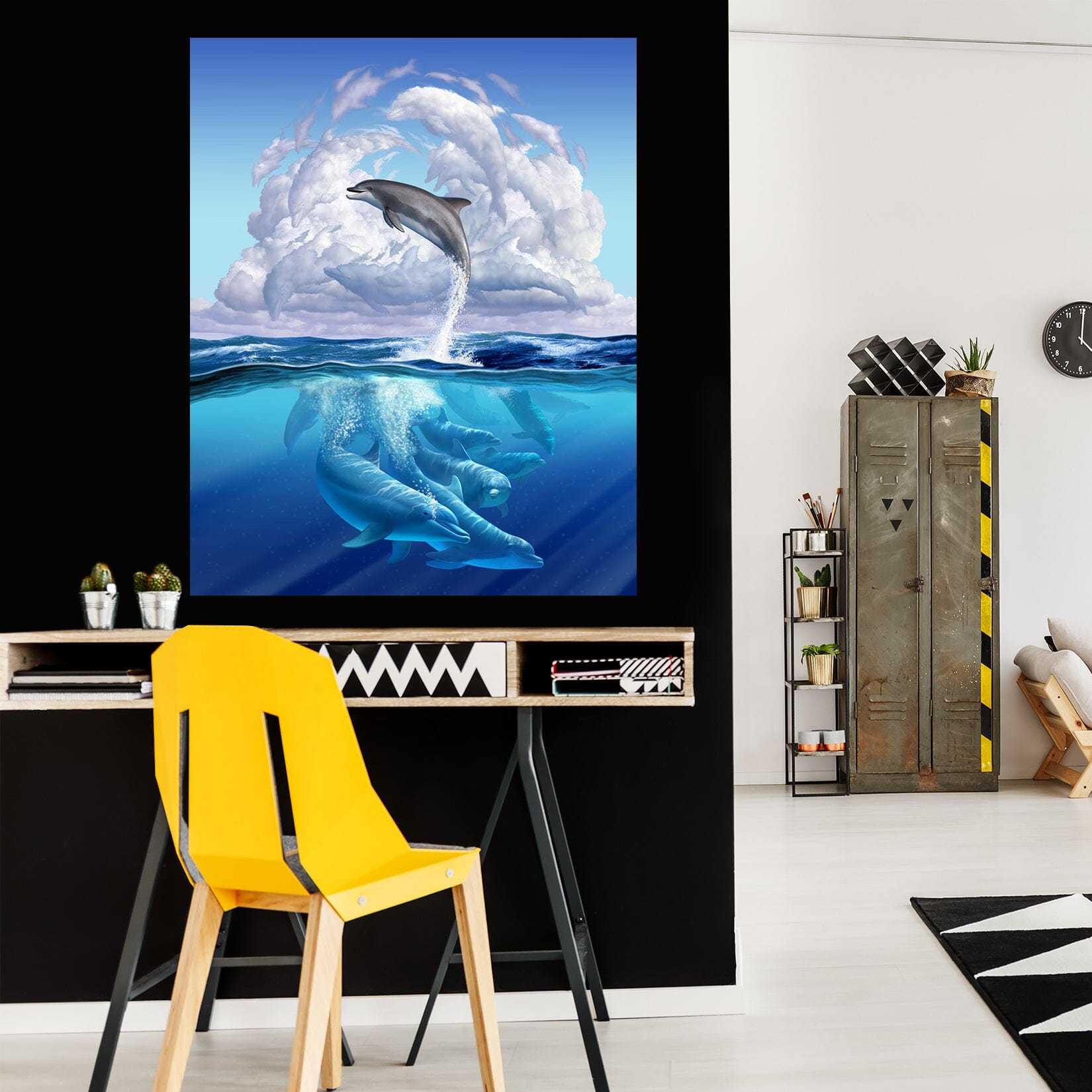 3D Dolphin Play 032 Jerry LoFaro Wall Sticker Wallpaper AJ Wallpaper 2 