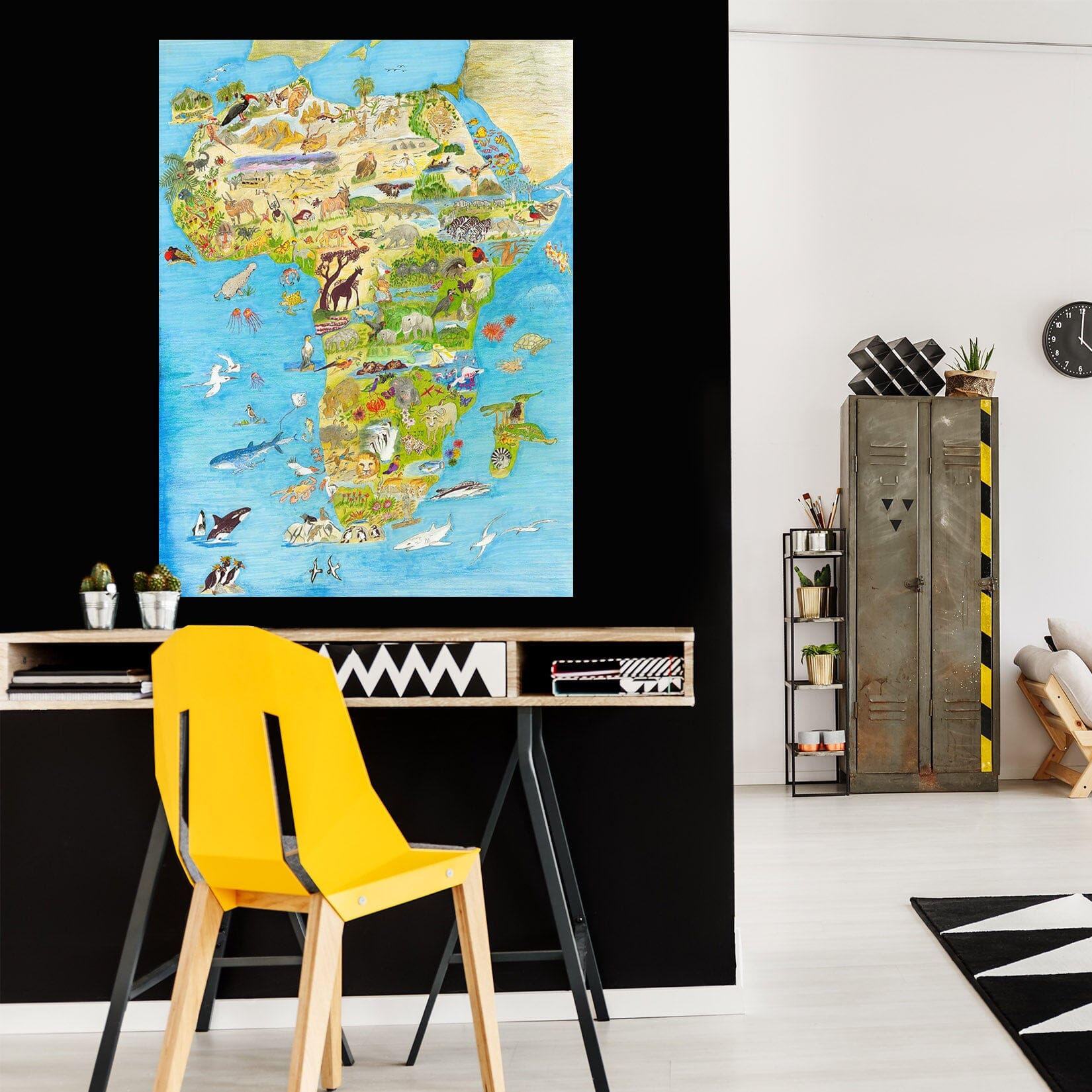 3D Africa Ocean Map 002 Michael Sewell Wall Sticker Wallpaper AJ Wallpaper 2 