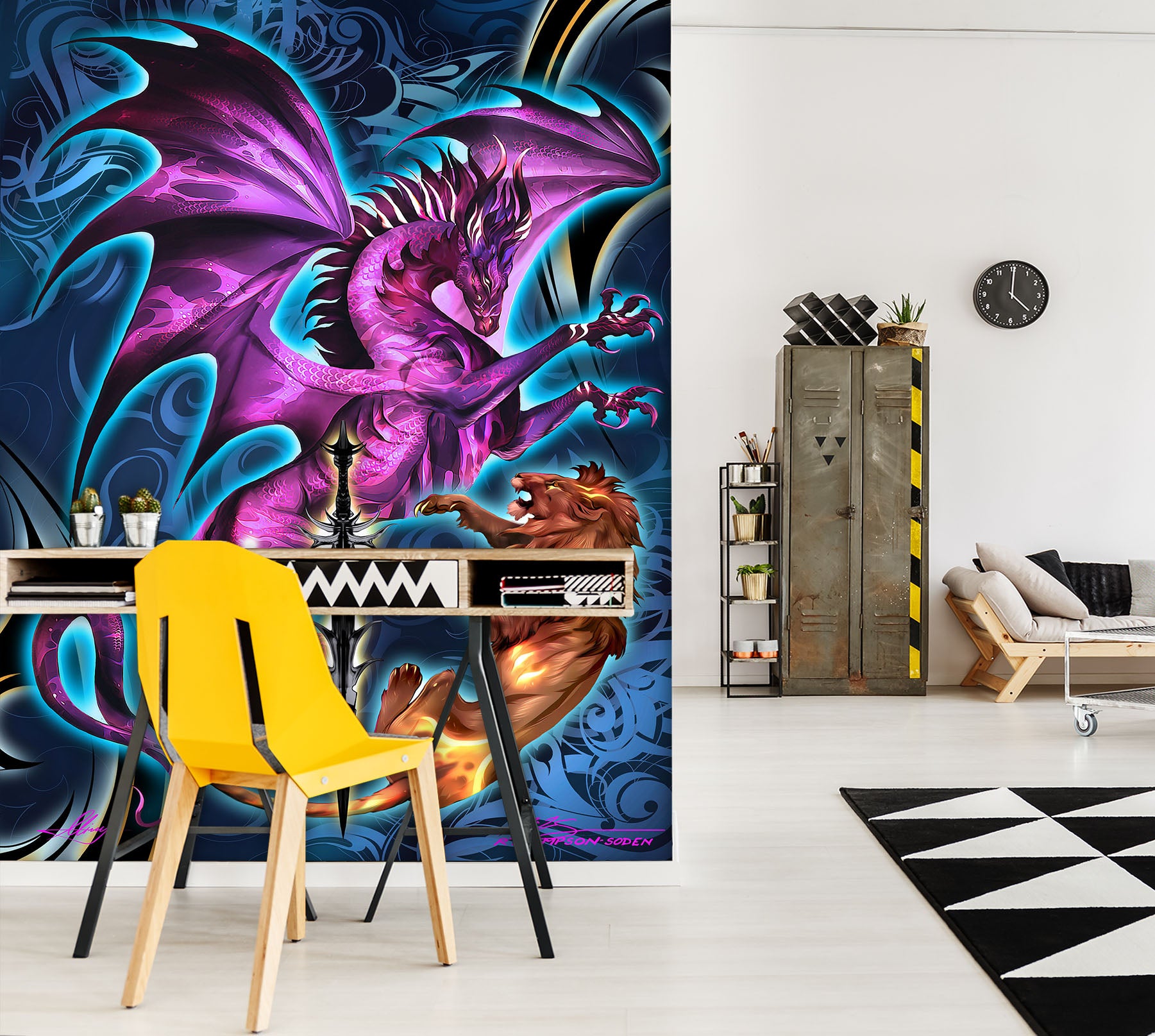 3D Dragon Lion 8131 Ruth Thompson Wall Mural Wall Murals