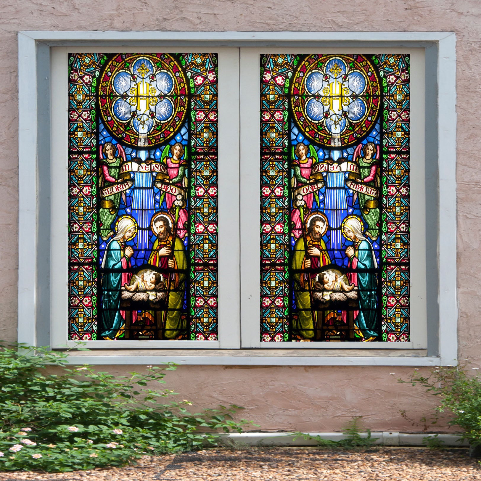 3D Prayer Baptism 014 Window Film Print Sticker Cling Stained Glass UV Block