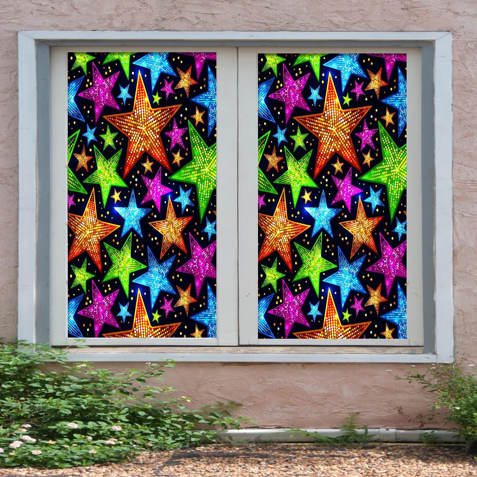 3D Colored Stars 348 Window Film Print Sticker Cling Stained Glass UV Block Wallpaper AJ Wallpaper 2 
