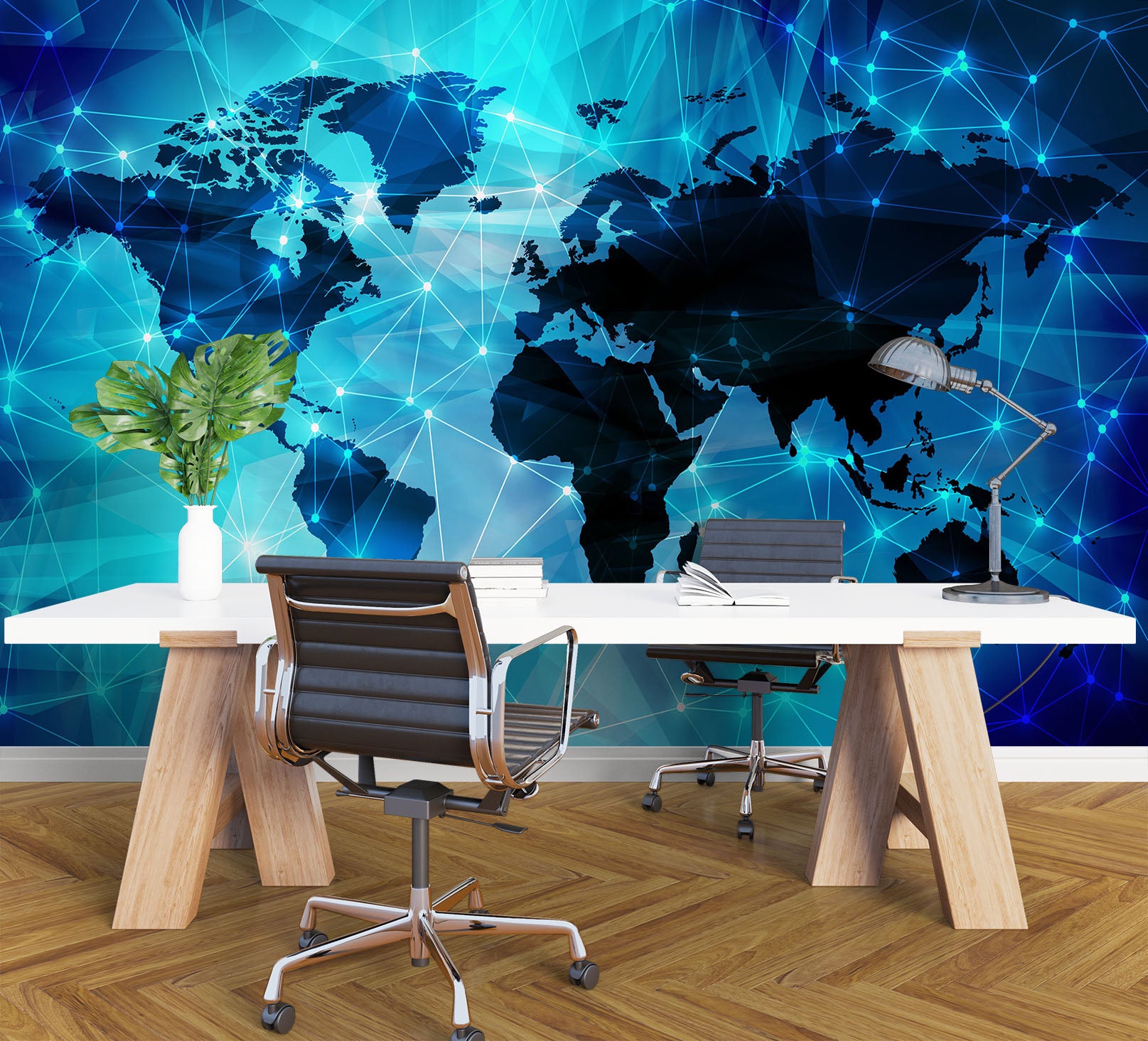 3D Data World Map 1101 Wall Murals