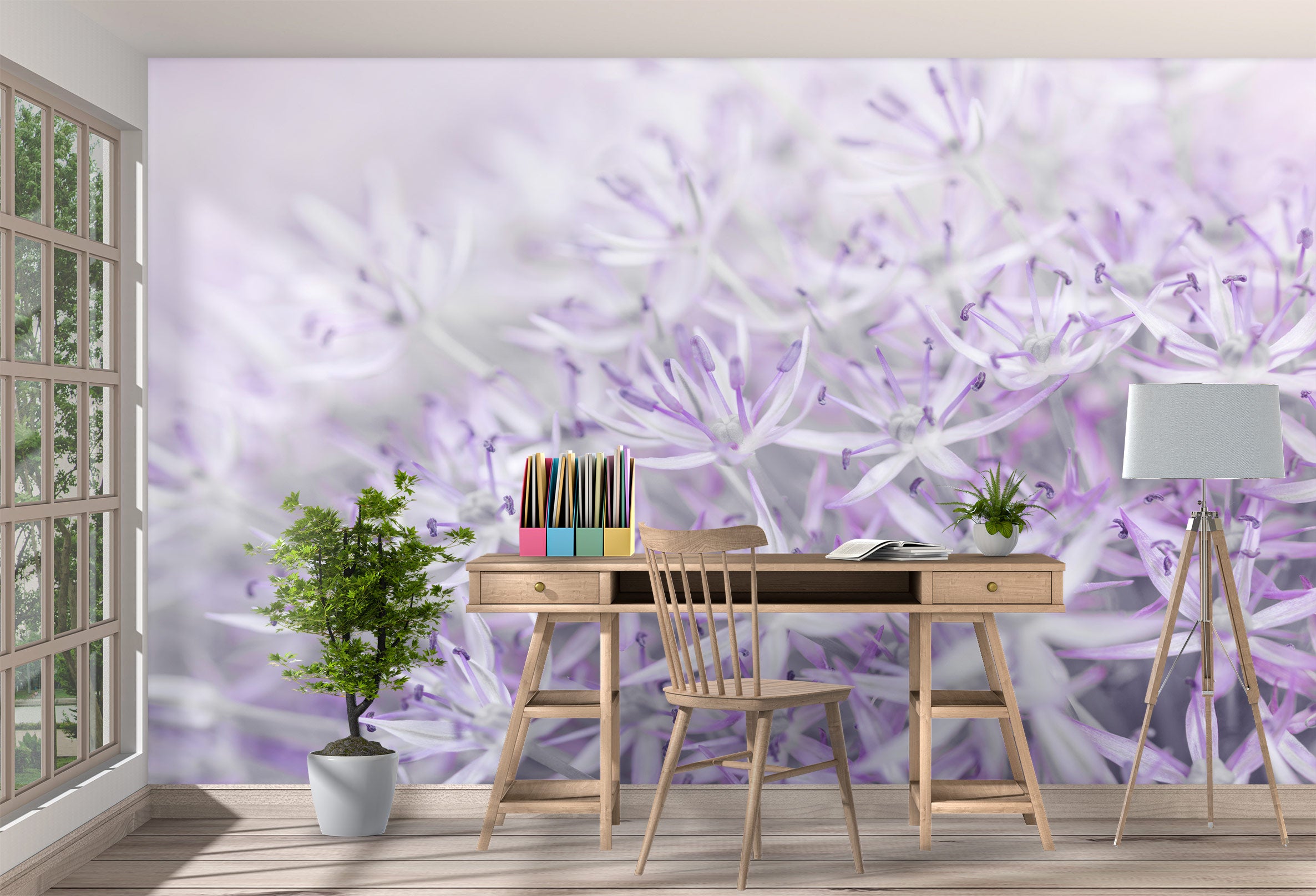 3D Purple Flower 6263 Assaf Frank Wall Mural Wall Murals