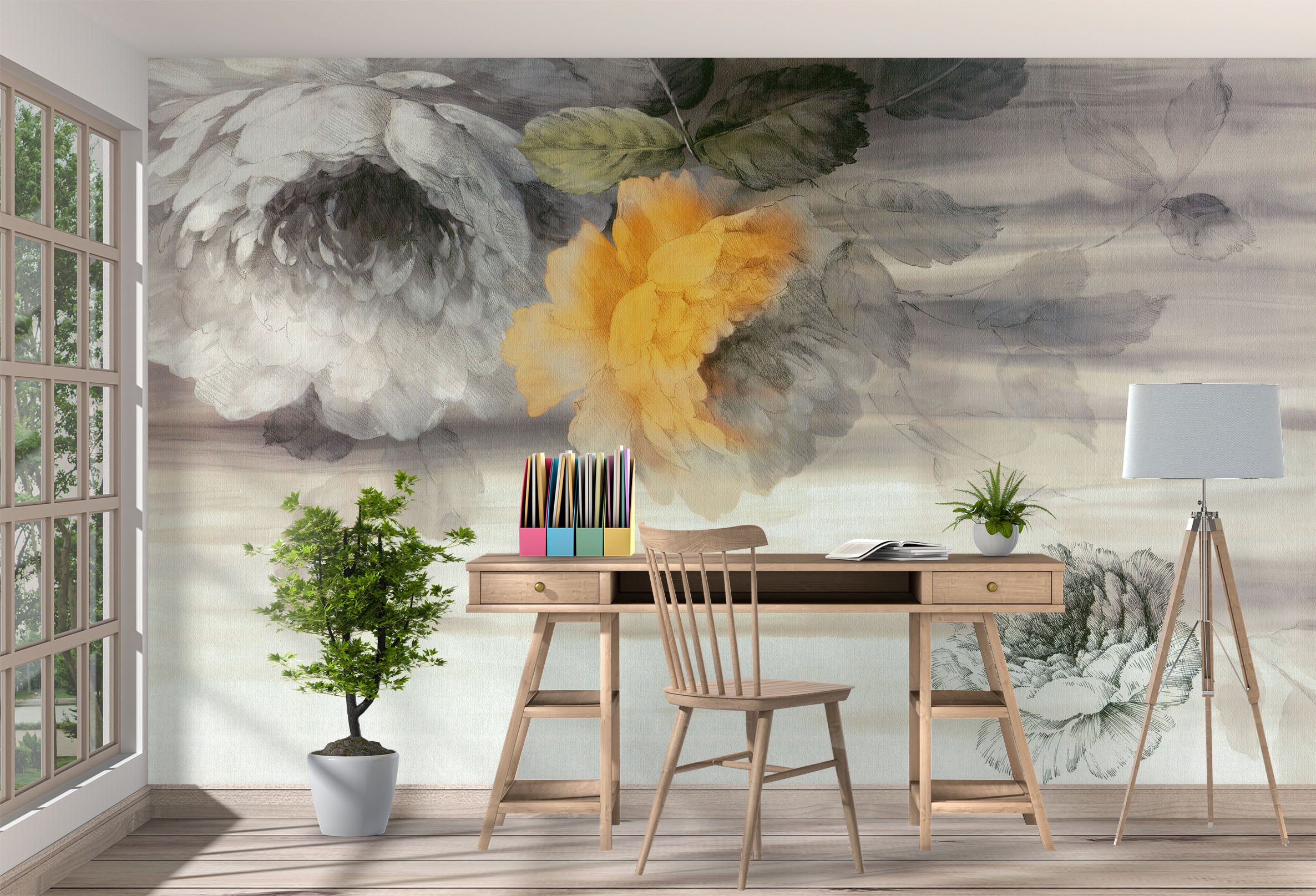 3D Vintage Flower 1108 Wall Murals