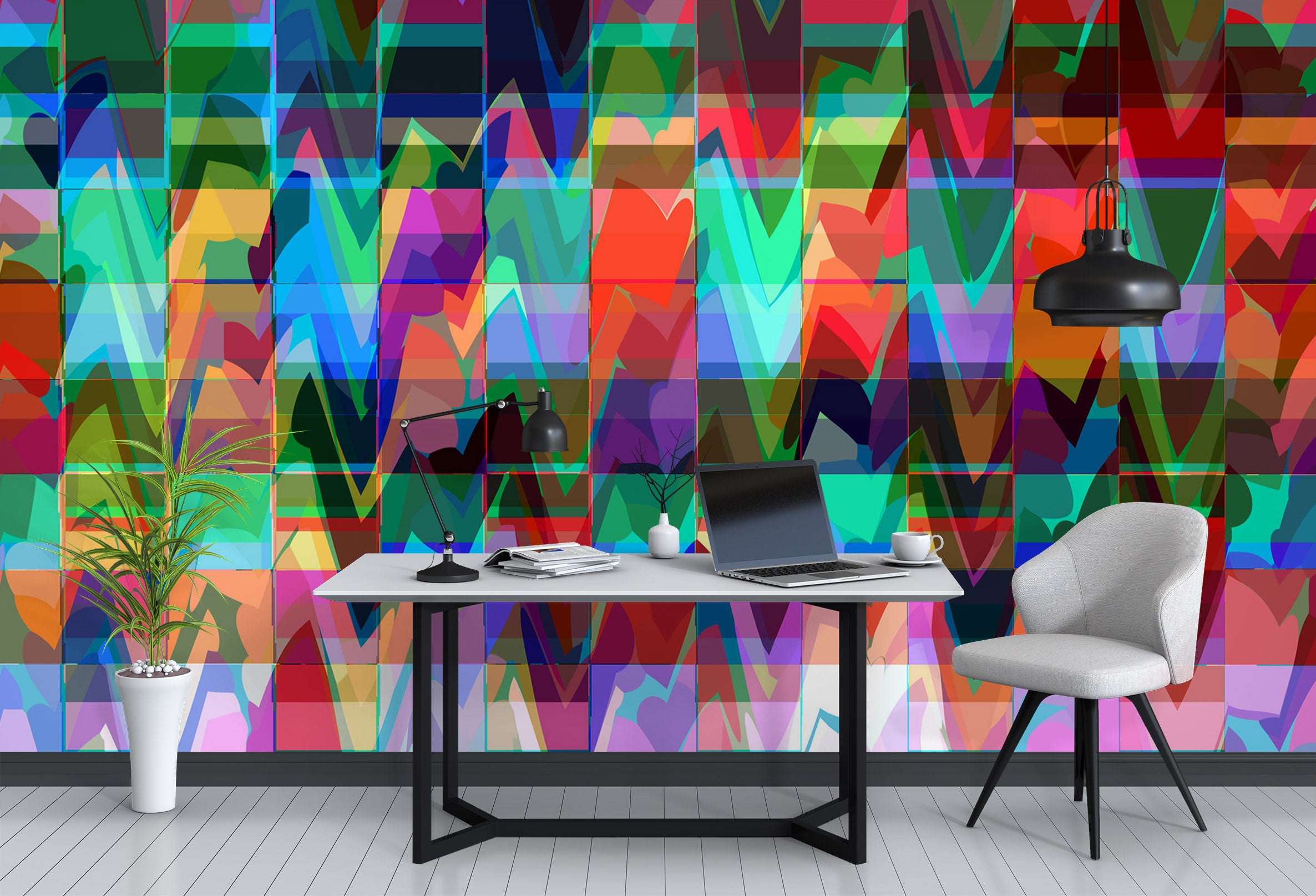 3D Color Wave Pattern 70117 Shandra Smith Wall Mural Wall Murals