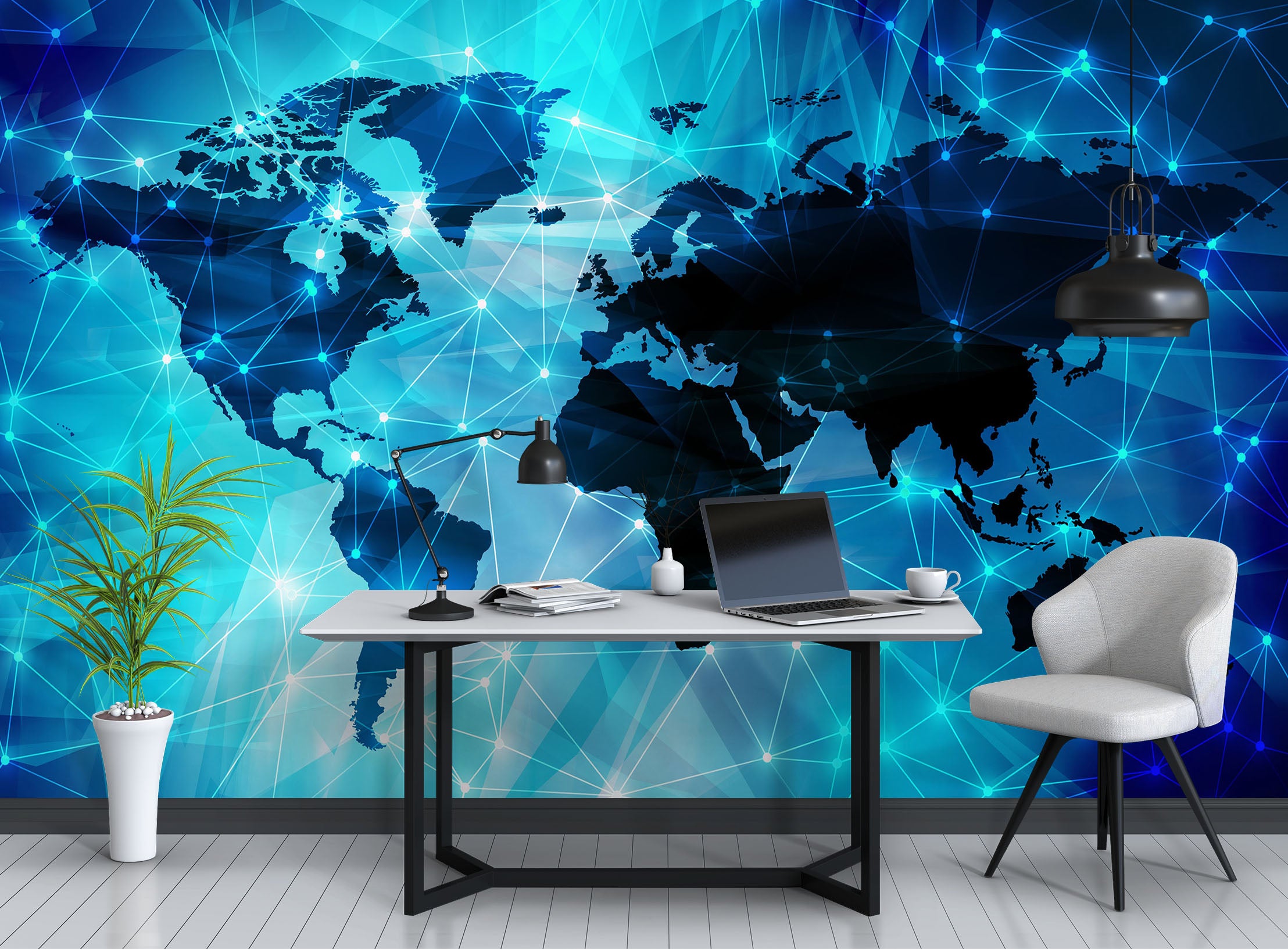 3D Data World Map 1101 Wall Murals