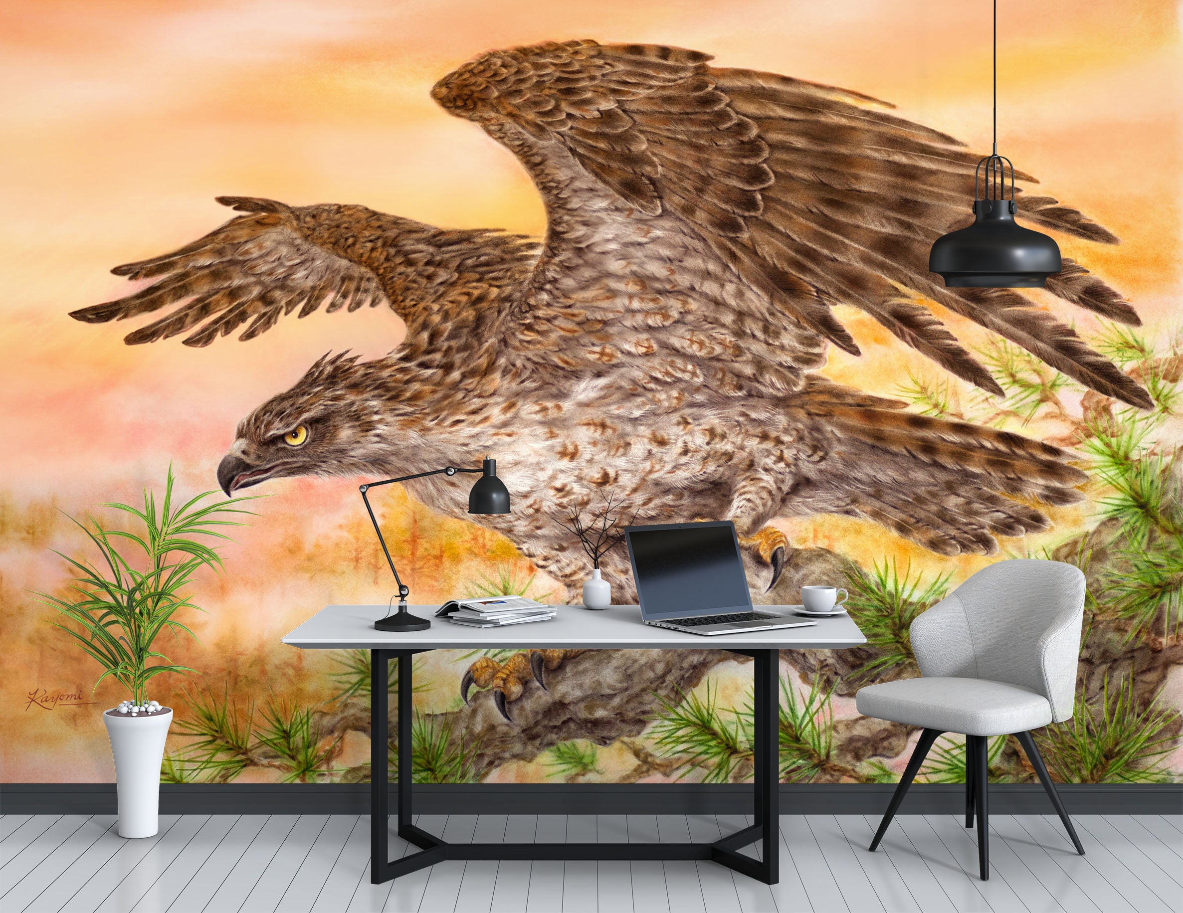 3D Animal Eagle 5421 Kayomi Harai Wall Mural Wall Murals