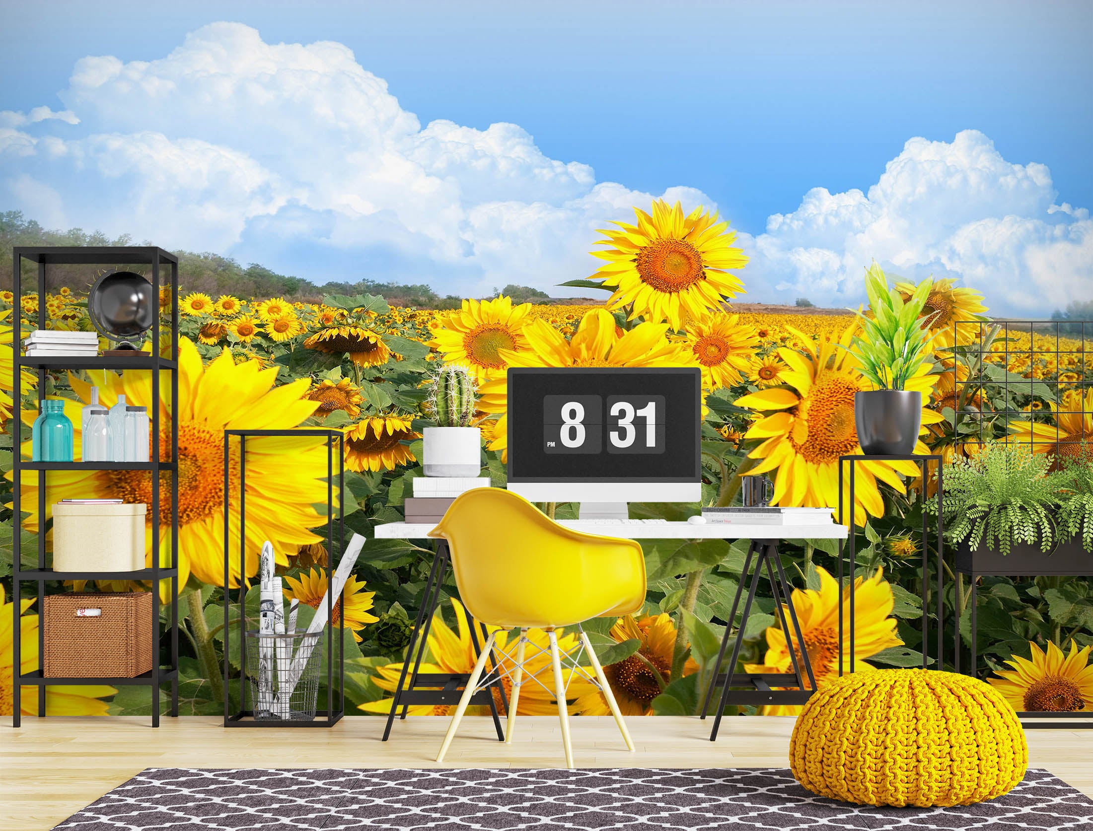 3D Bright Sunflower 1010 Wall Murals