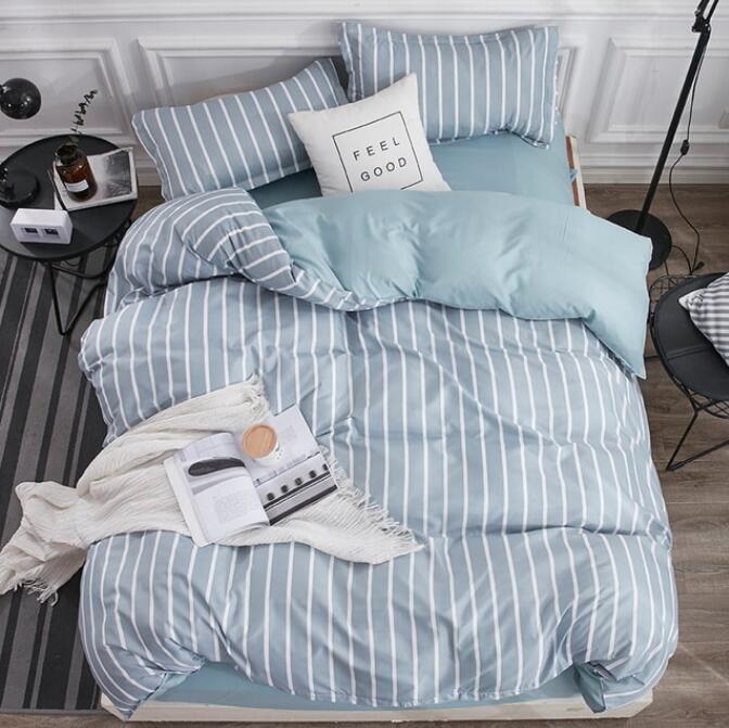 3D Light Blue Vertical Stripes 8171 Bed Pillowcases Quilt