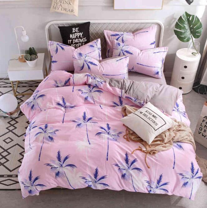 3D Pink Purple Leaves 7010 Bed Pillowcases Quilt