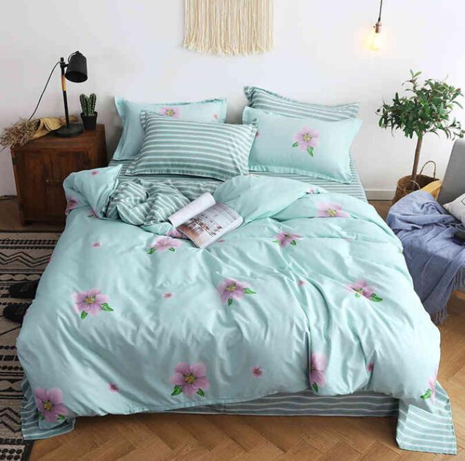 3D Light Blue Bottom Floret 8109 Bed Pillowcases Quilt