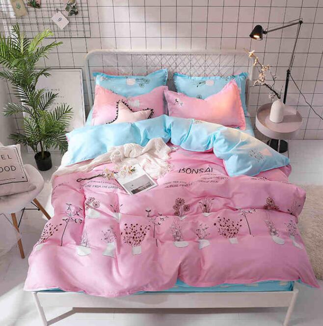 3D Pink Blue 8084 Bed Pillowcases Quilt