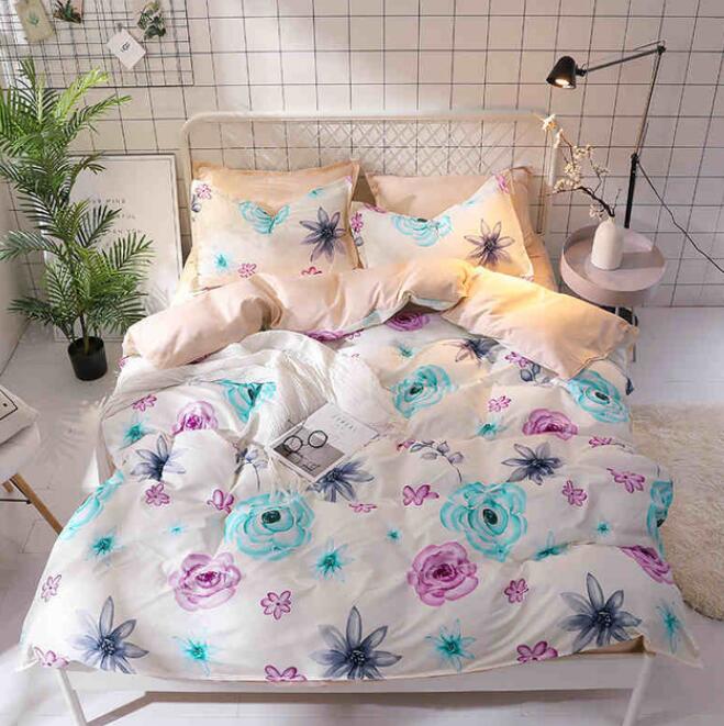 3D Blue Purple Flower 8086 Bed Pillowcases Quilt