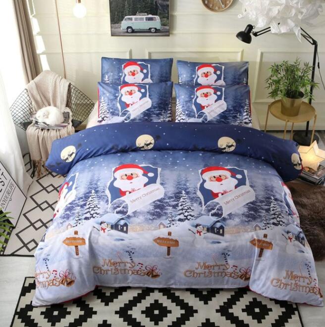 3D Snowfield Santa Claus 8145 Bed Pillowcases Quilt