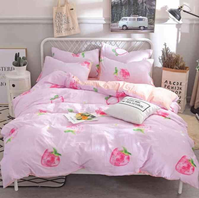 3D Pink Strawberry 7016 Bed Pillowcases Quilt
