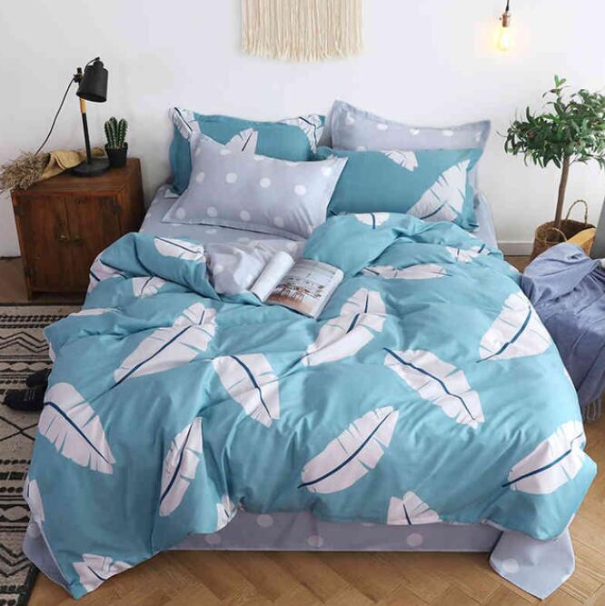3D White Feather 8119 Bed Pillowcases Quilt