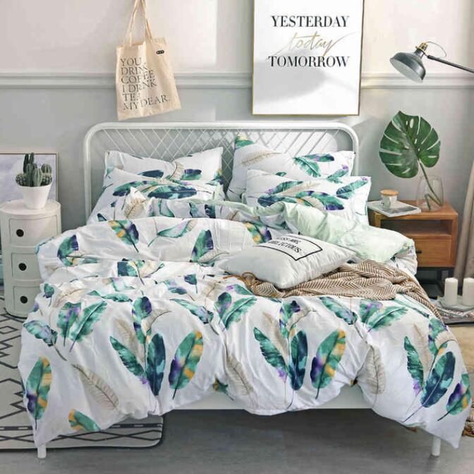 3D Green Leaves 7018 Bed Pillowcases Quilt