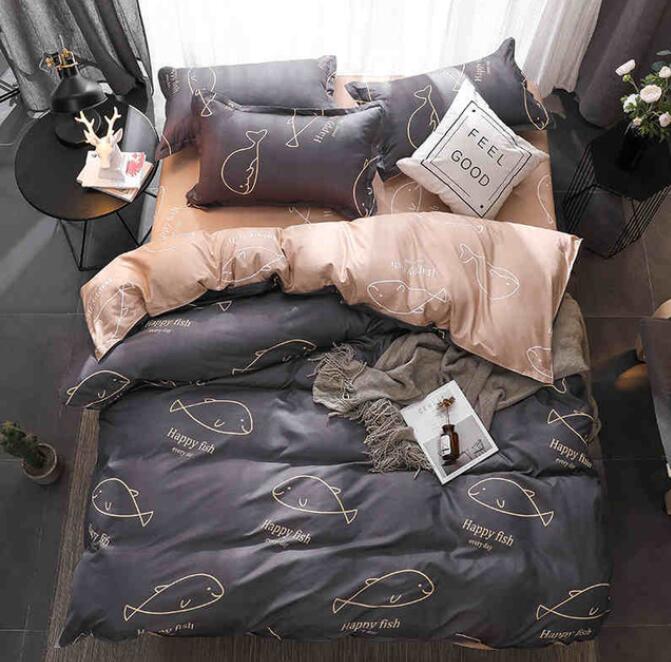 3D Dark Gray Fish 8072 Bed Pillowcases Quilt