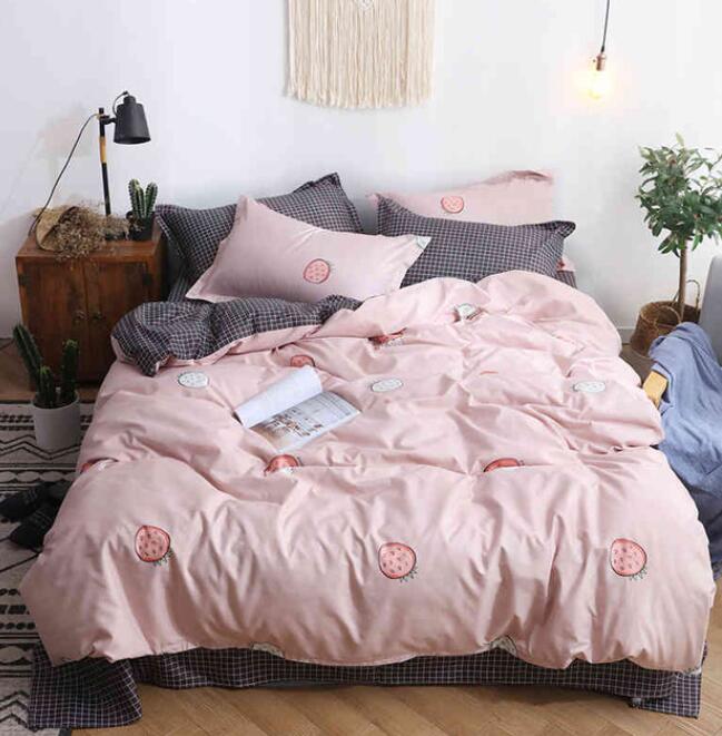 3D Flesh Pink Strawberry 8099 Bed Pillowcases Quilt