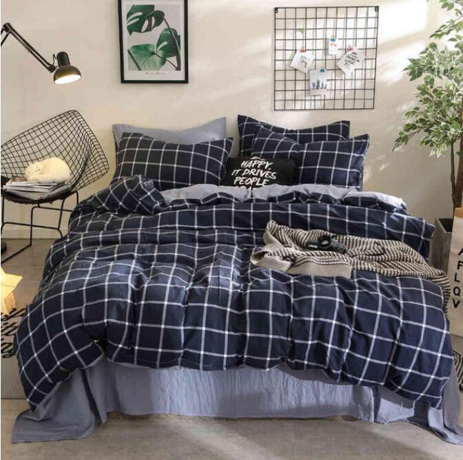 3D Black Plaid 7002 Bed Pillowcases Quilt