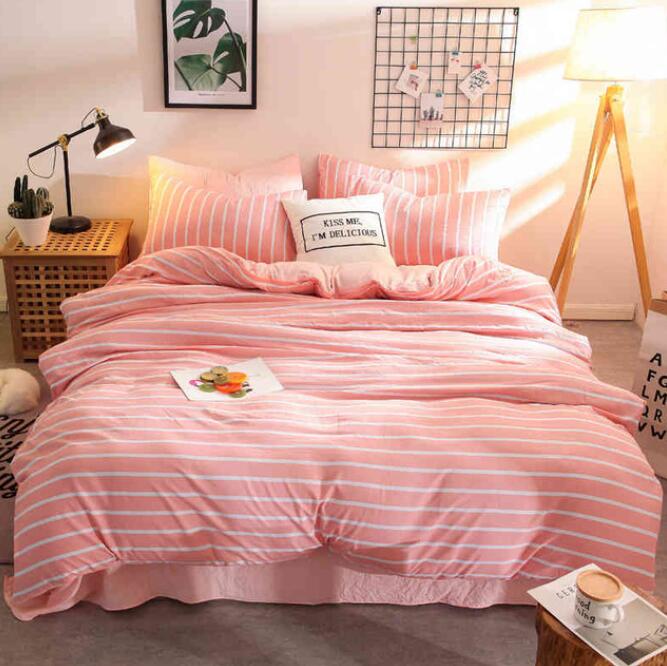3D Pink Stripes 7003 Bed Pillowcases Quilt