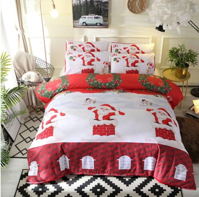 3D Red Christmas 8149 Bed Pillowcases Quilt