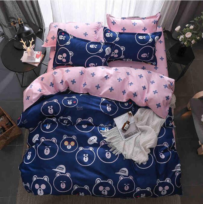 3D Dark Blue Bear 8076 Bed Pillowcases Quilt
