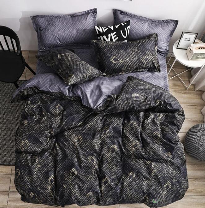 3D Black Texture 8130 Bed Pillowcases Quilt