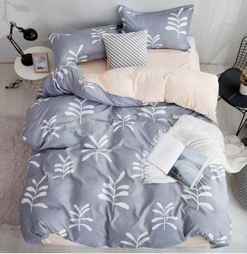 3D White Leaves 8169 Bed Pillowcases Quilt