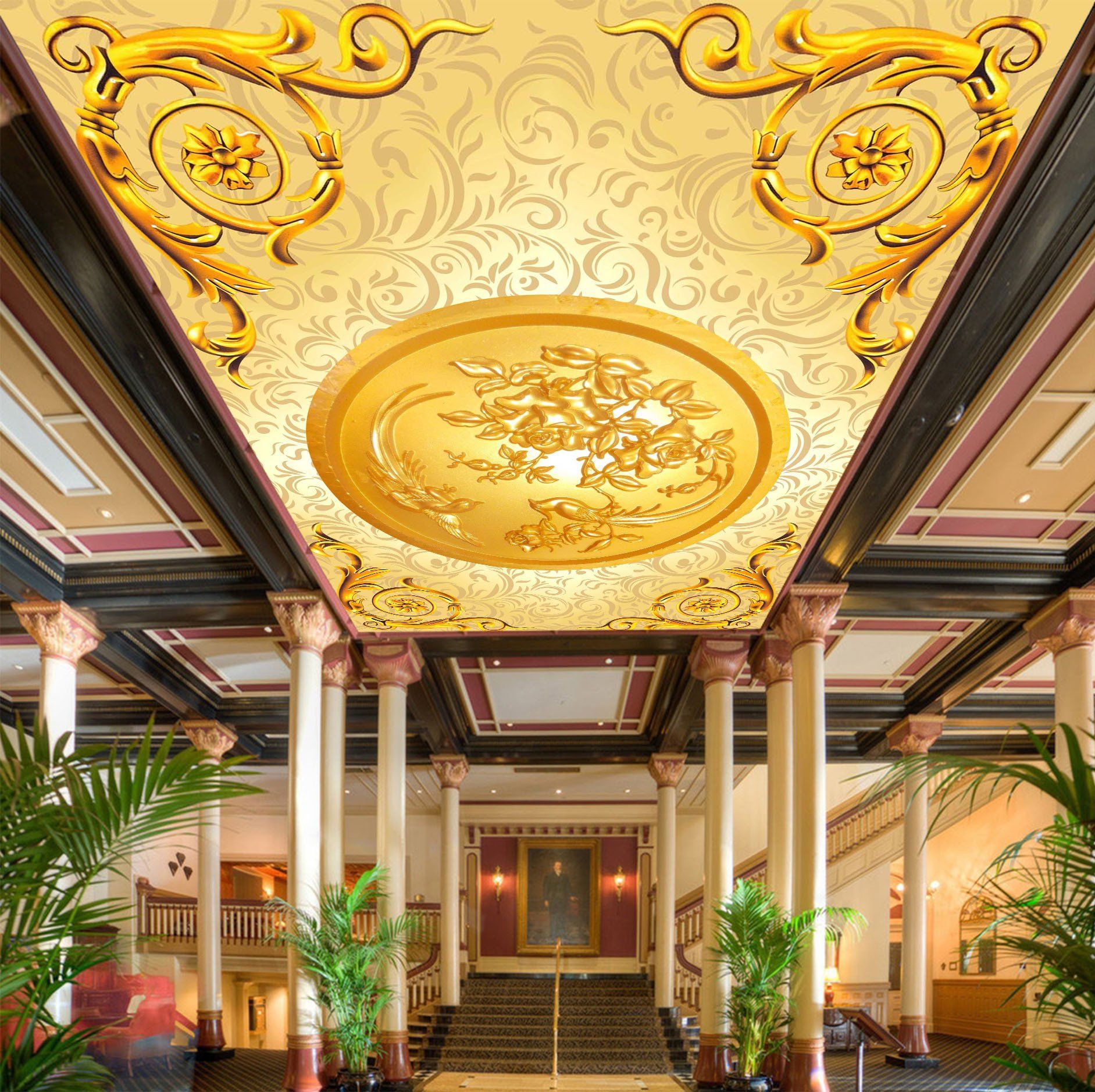 Flowers Birds Vine Wallpaper AJ Wallpaper 