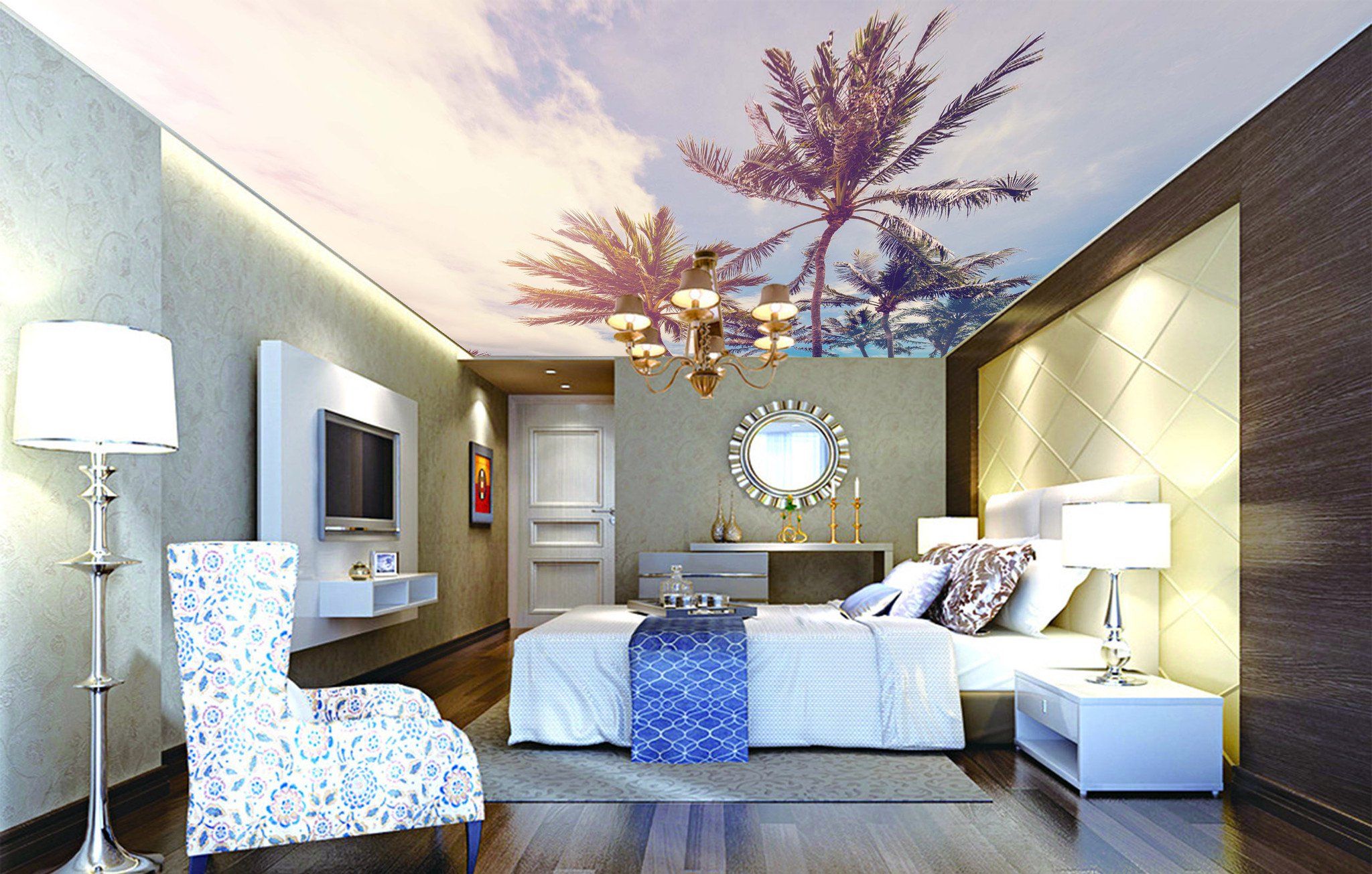 Sunny Sky Coconut Trees Wallpaper AJ Wallpaper 