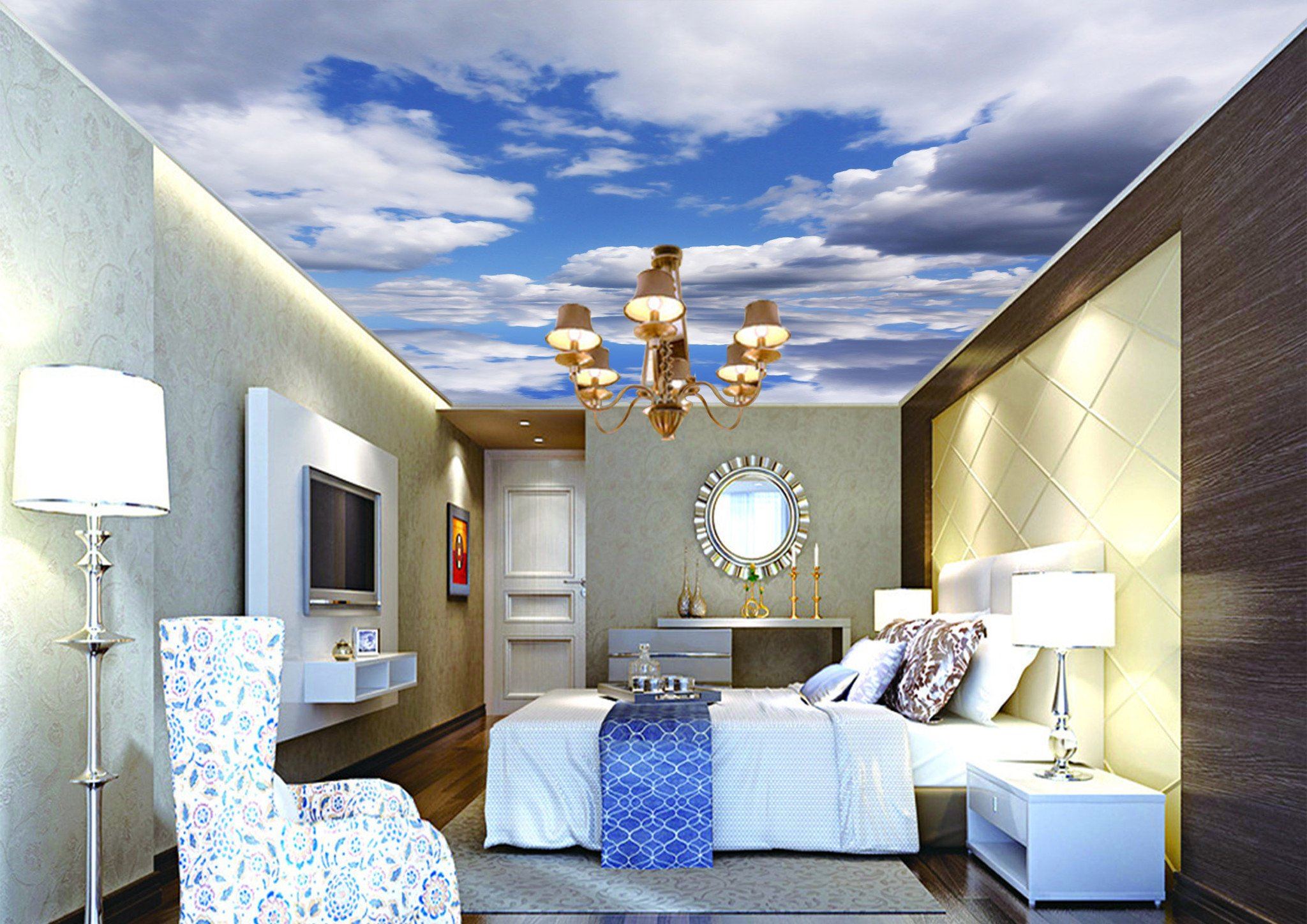 Sea Blue Sky White Clouds Wallpaper AJ Wallpaper 