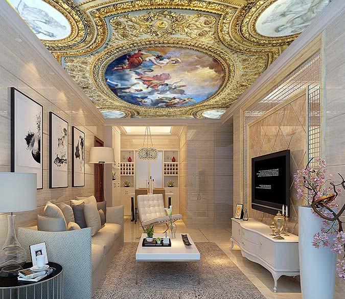 Delicate Dome Retro Painting Wallpaper AJ Wallpaper 