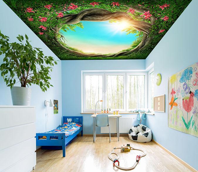 Trees Rattan Circle Blue Sky Wallpaper AJ Wallpaper 