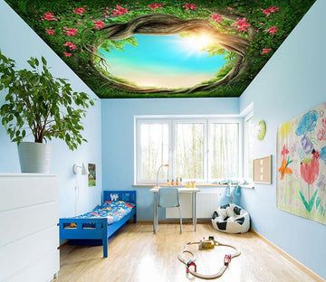 Trees Rattan Circle Blue Sky Wallpaper AJ Wallpaper 