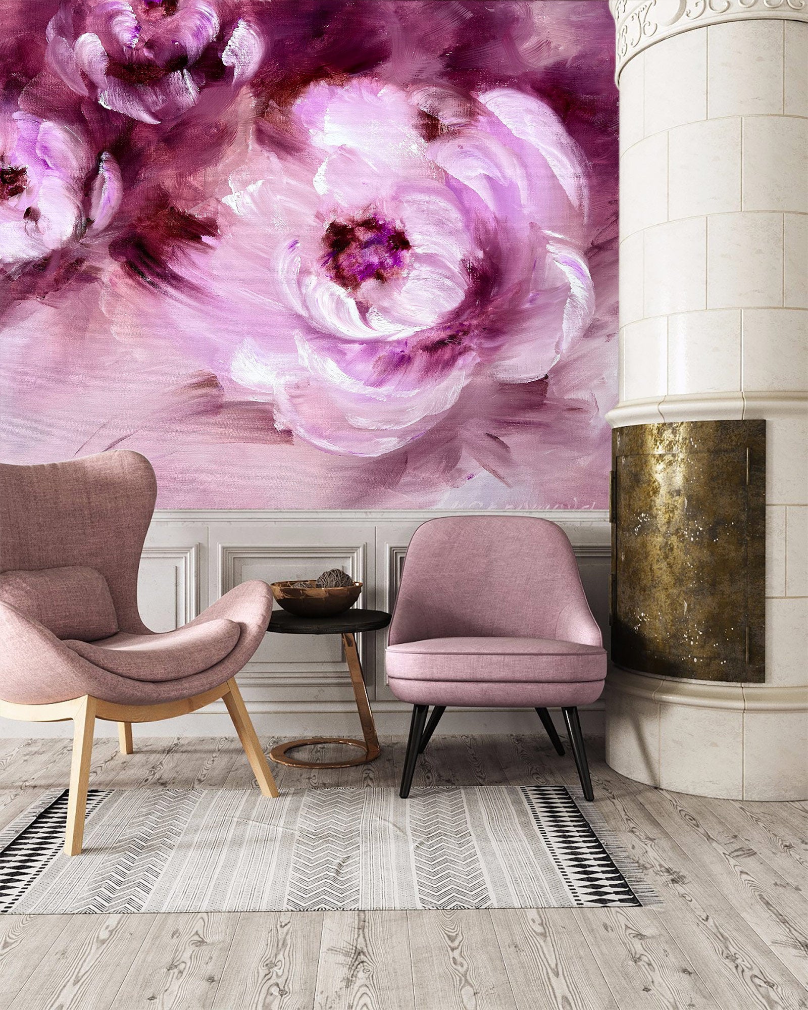 3D Pink Flower 123 Skromova Marina Wall Mural Wall Murals