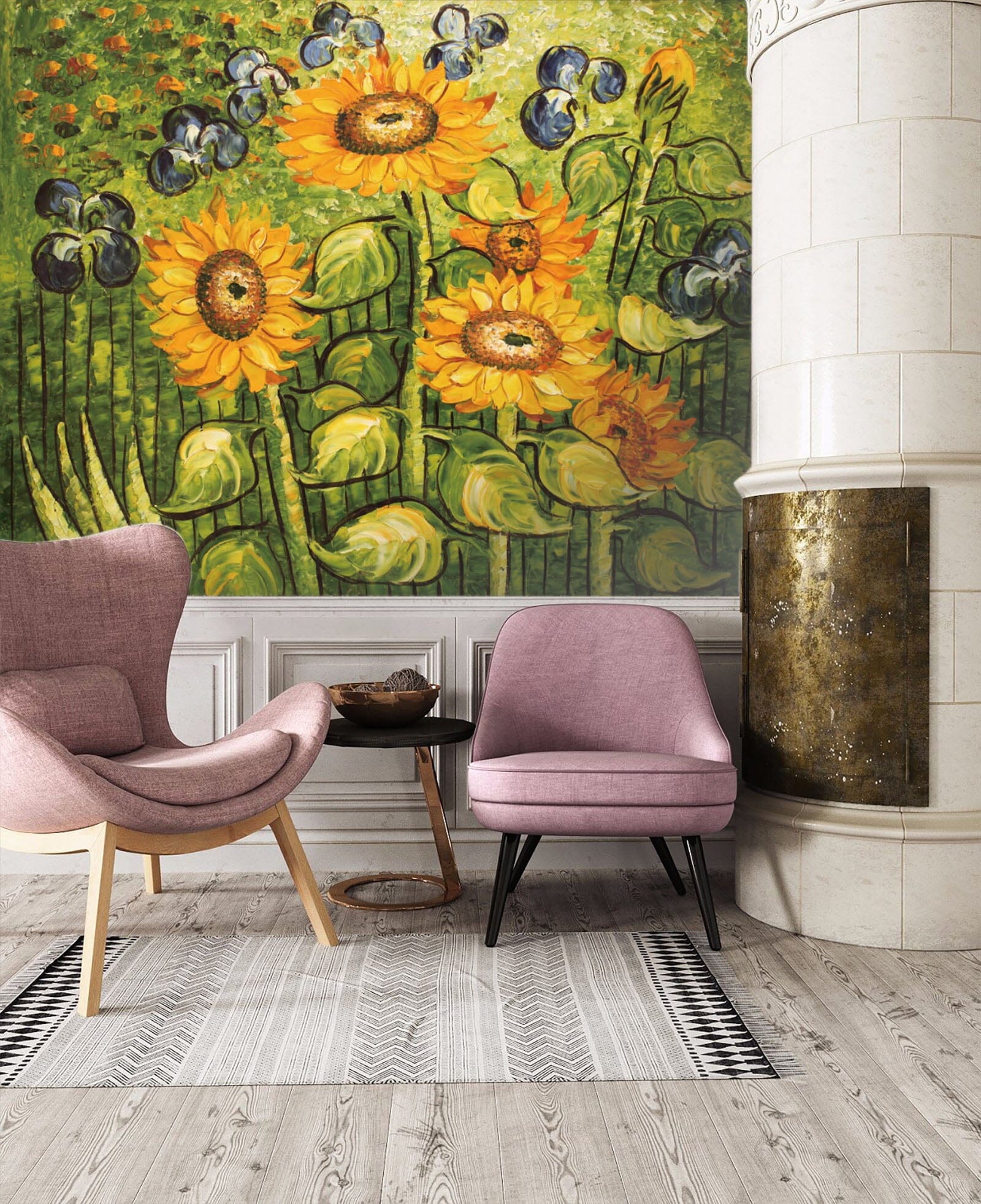 3D Sunflower 1513 Wall Murals Wallpaper AJ Wallpaper 2 